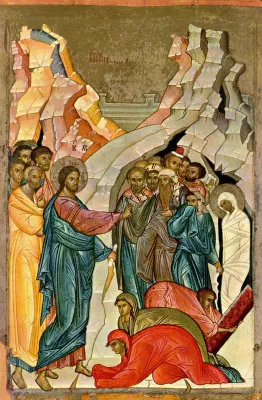 Cover art — Fifteenth Century Icon of Raising of Lazarus